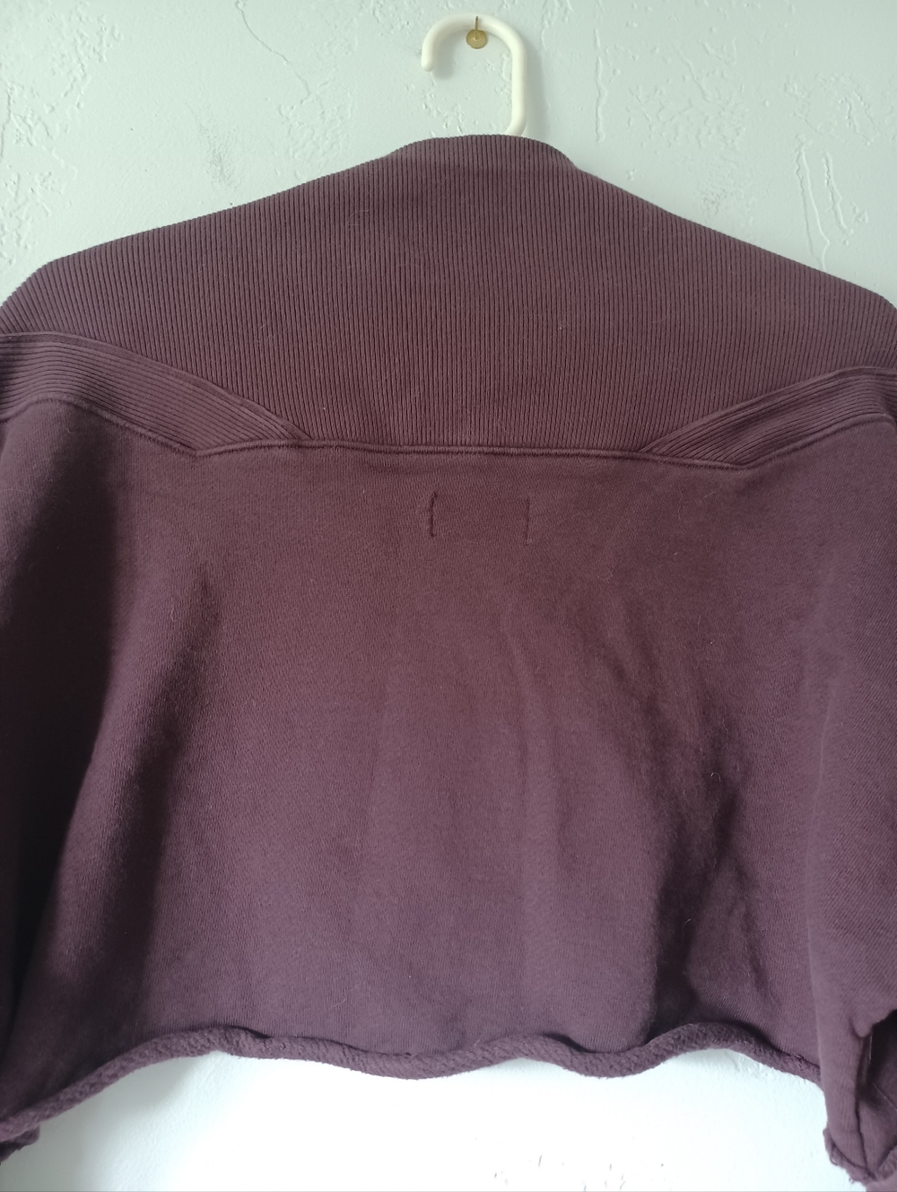 Joah Brown Cropped Quarter-Zip Sweatshirt in Plum - Picture 7 of 7